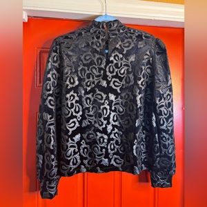 Xlarge Faux leather snd velvet blouse. Like new without tags.